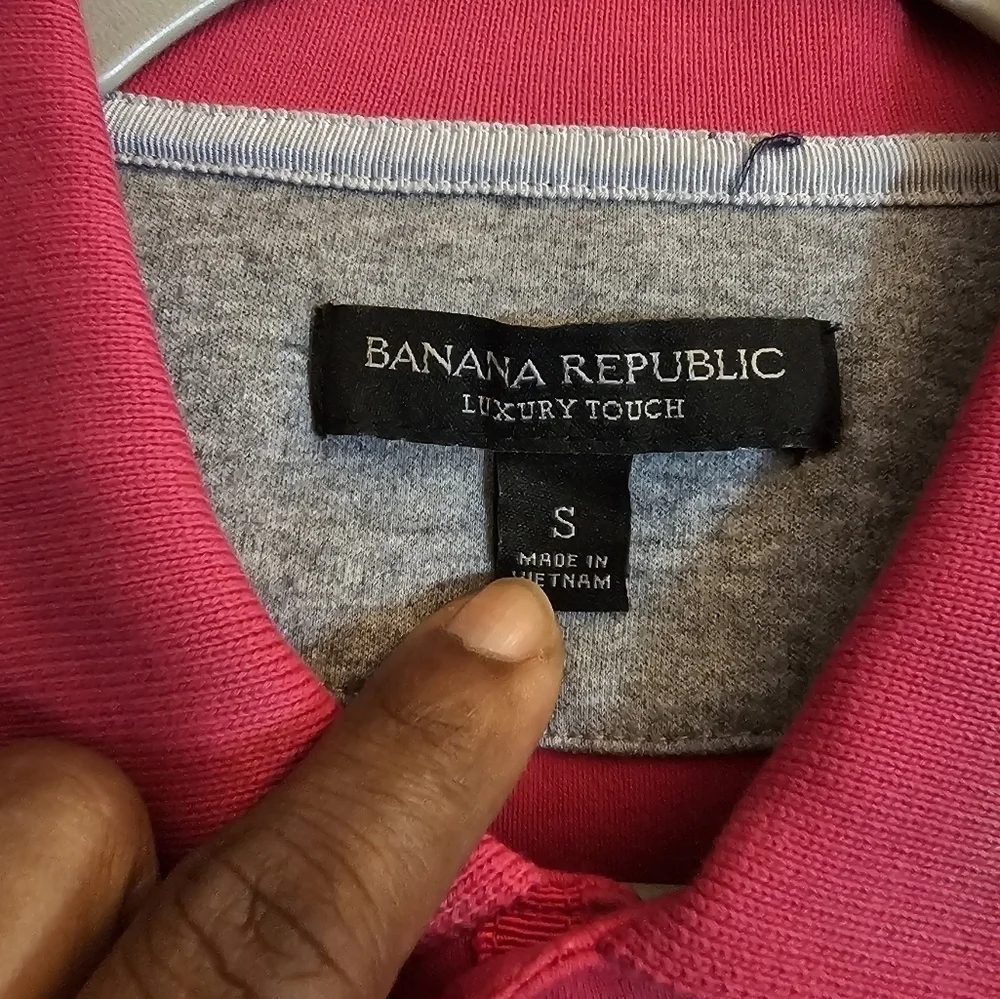 Banana Republic Maui Rose Very Pink Casual Dress Polo Shirt Size Small